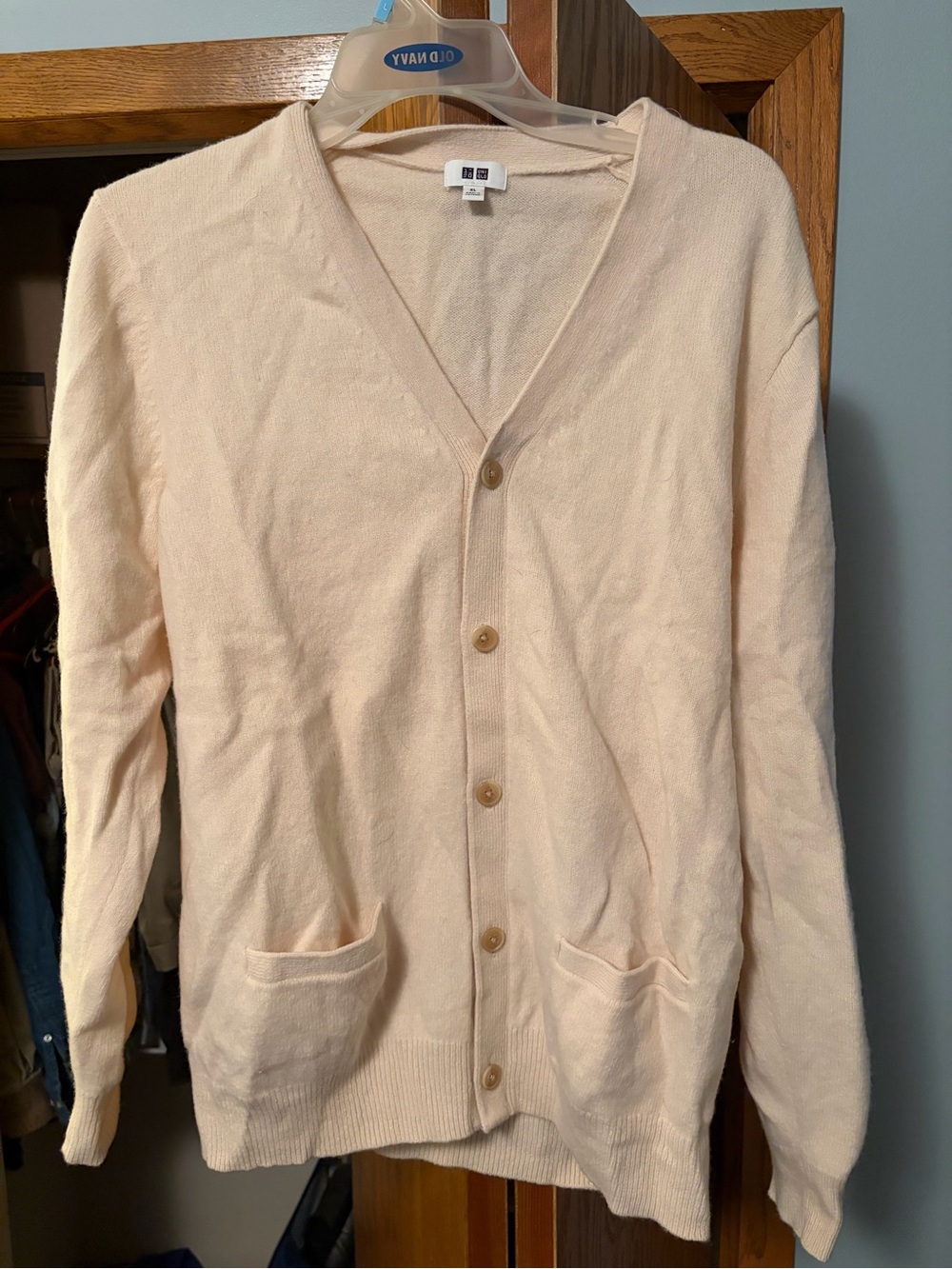 Uniqlo Light Beige/Cream Button Cardigan